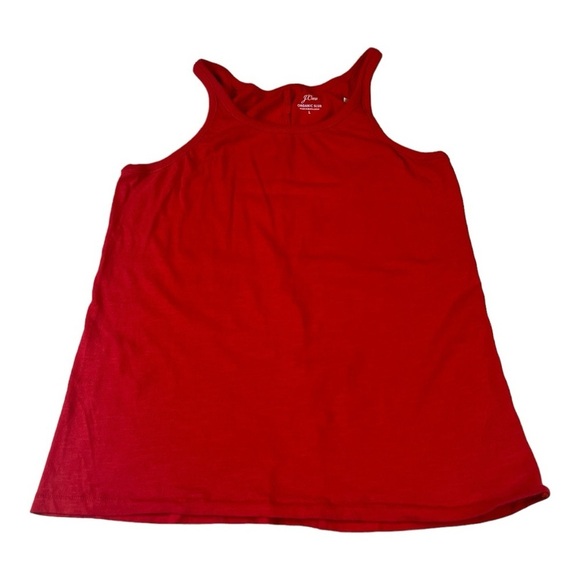 J. Crew Red Organic Slub Scoopneck Tank Tee Style BQ944 Size Large Casual Summer - Picture 2 of 11